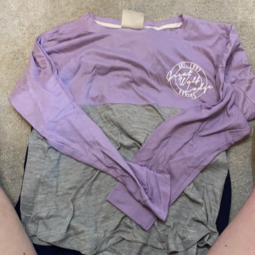 Long sleeve shirt purple and grey